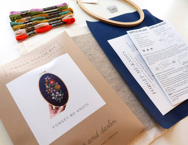 Forget-Me-Knots Cross Stitch Kit