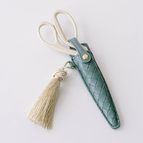 Ivory and Gold Heirloom Scissors with Case | Dusk Blue