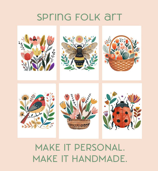 All-in-One Watercolor Postcards: Folk Art