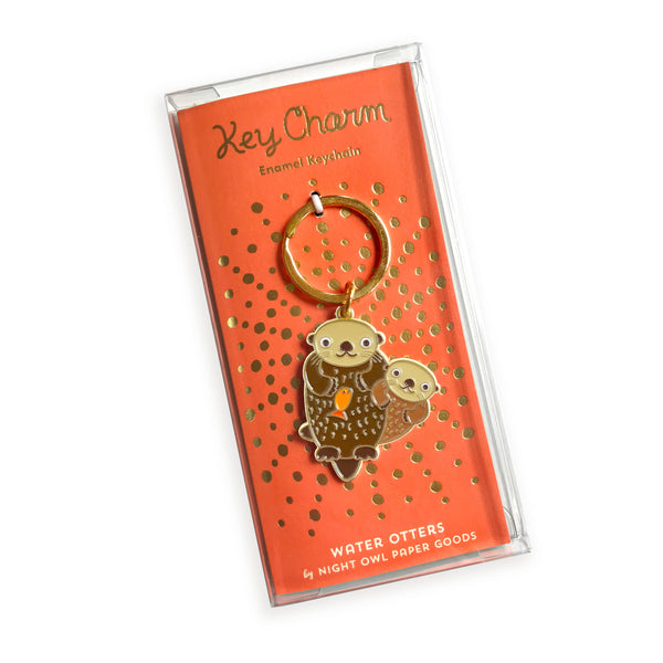 Water Otters Enamel Keychain