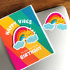 Sunny Rainbow Sticker Birthday Card