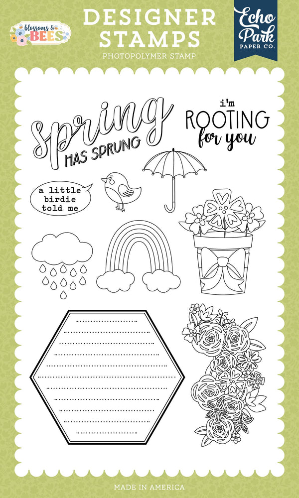 Blossoms And Bees: Rooting For You Stamp Set