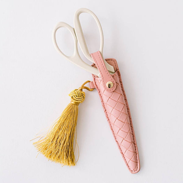 Ivory and Gold Heirloom Scissors with Case | Petunia Pink