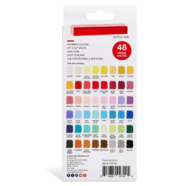 Square Chalk Pastels - 48 Colors