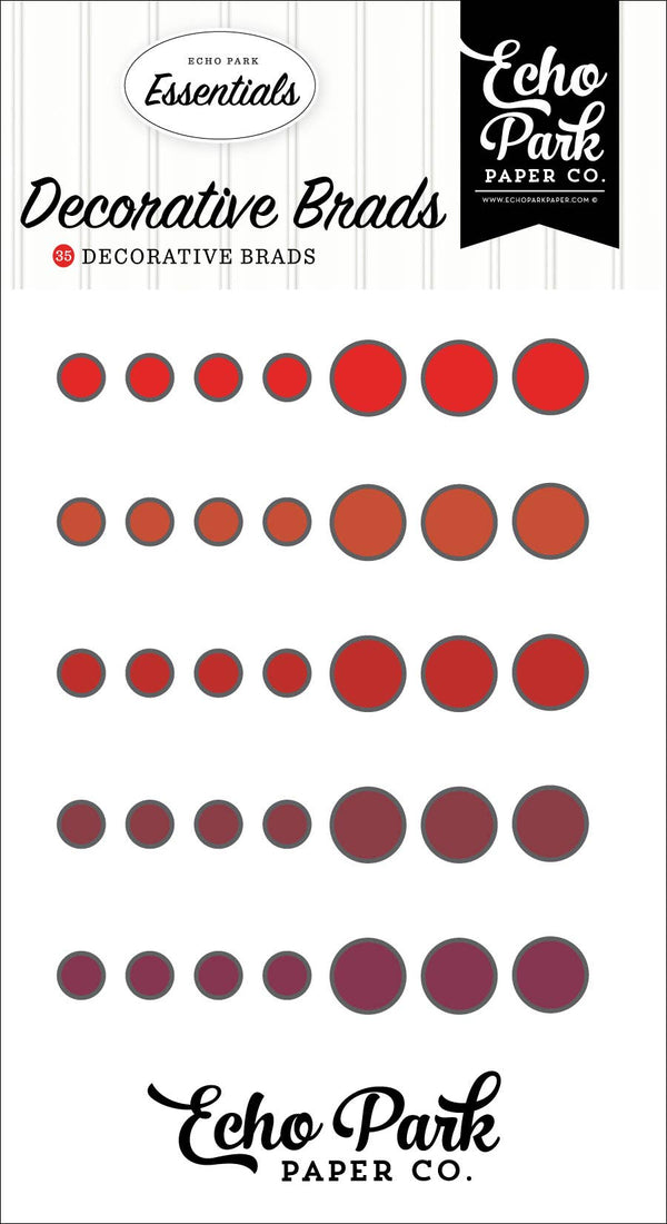 Red Essentials Decorative Brads
