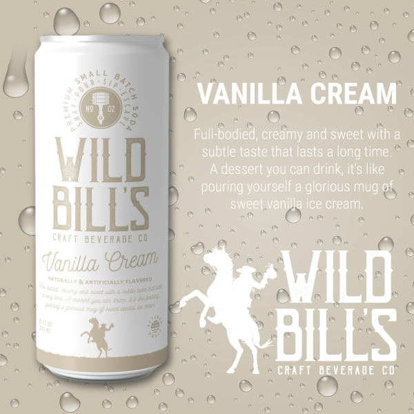 Vanilla Cream: Premium Cane Sugar Soda - 12oz Can