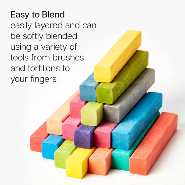 Square Chalk Pastels - 48 Colors