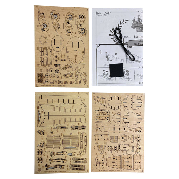 Sailing Ship – Laser-Cut Wooden 3D Puzzle