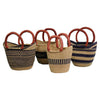African Bolga Baskets : Navy/Natural Mini Tote (G-133N+)