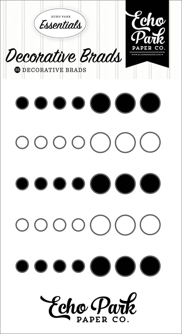 Black And White Essentials Decorative Brads