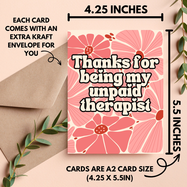 Funny Thank You Card for Friend, Thanks Card for Friend