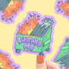 Dumpster Fire Raccoon Vinyl Sticker
