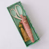 Ivory and Gold Heirloom Scissors with Case | Petunia Pink