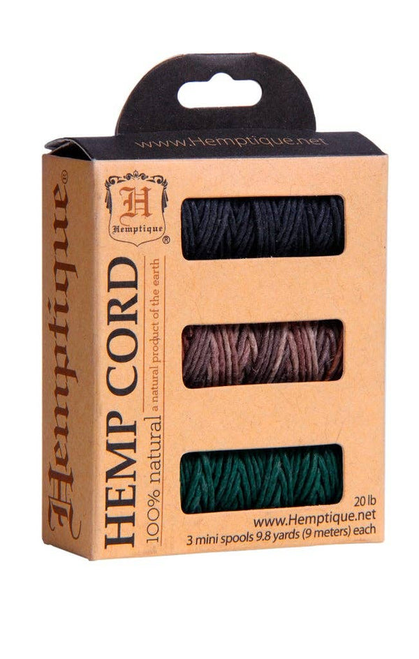 Hemp Cord 3-Pack MiniI Spool Set In Box