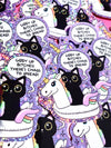 Giddy Up Bitches – Funny Cat & Unicorn Glitter Vinyl Sticker