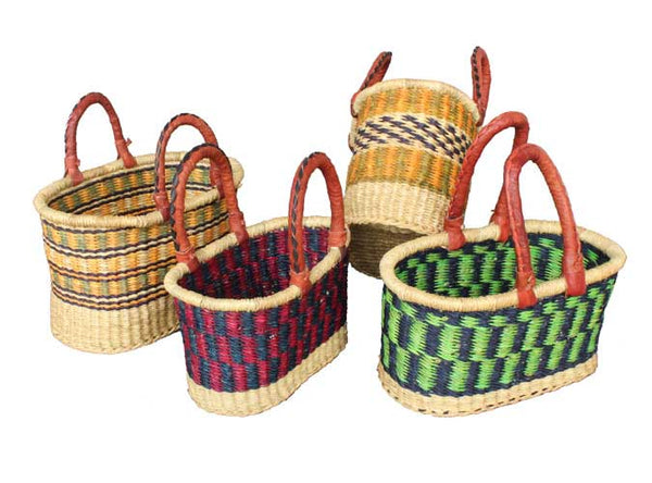 African Bolga Baskets : Small Oval Basket (G-141)