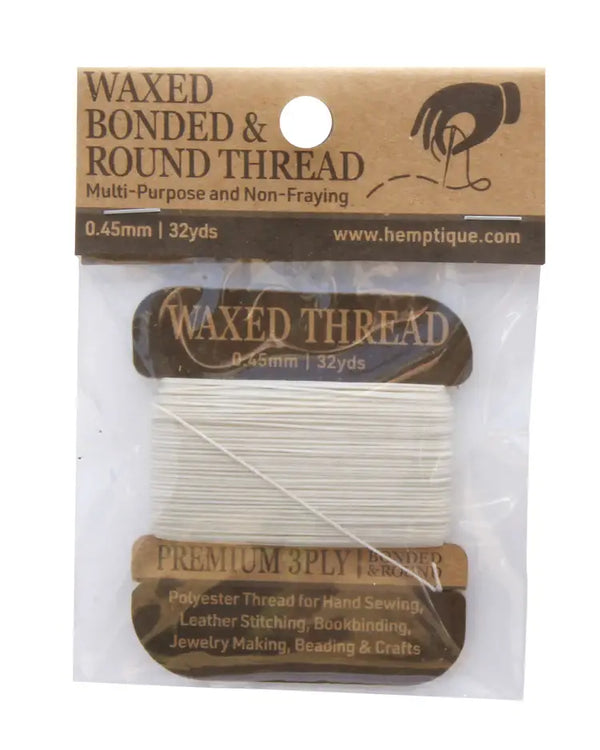 MULTI-PURPOSE 0.45MM WAXED BONDED ROUND POLY THREAD CARD