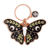Lunar Floral Moth Enamel Keychain