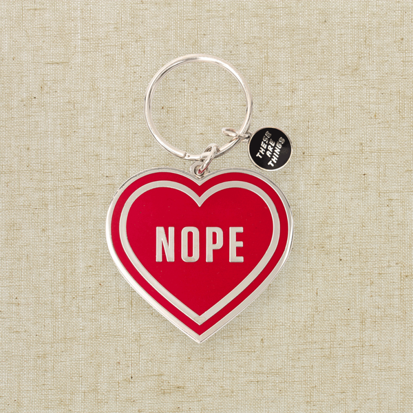 Nope Heart - Enamel Keychain