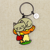 Sleeping Cat Mushroom - Enamel Keychain