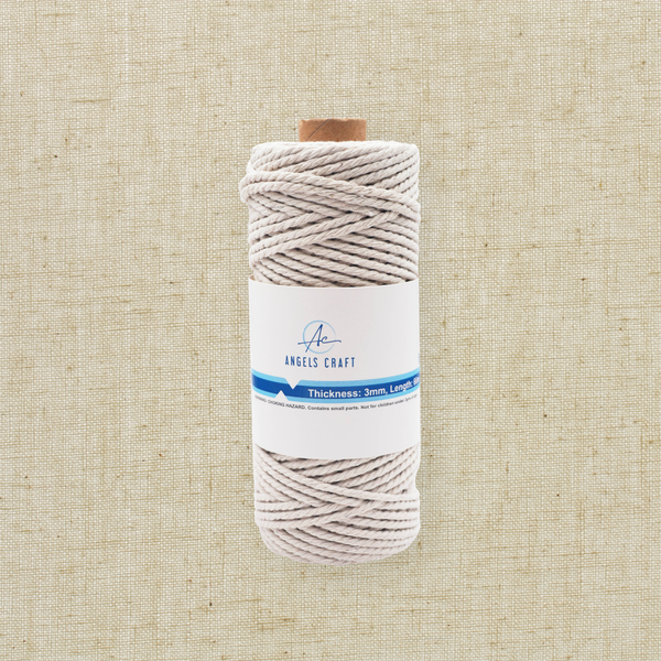 Natural Beige Macrame Cord – 3mm (Approx. 72 Yards)