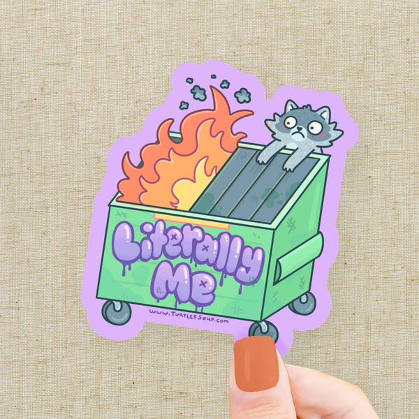 Dumpster Fire Raccoon Vinyl Sticker