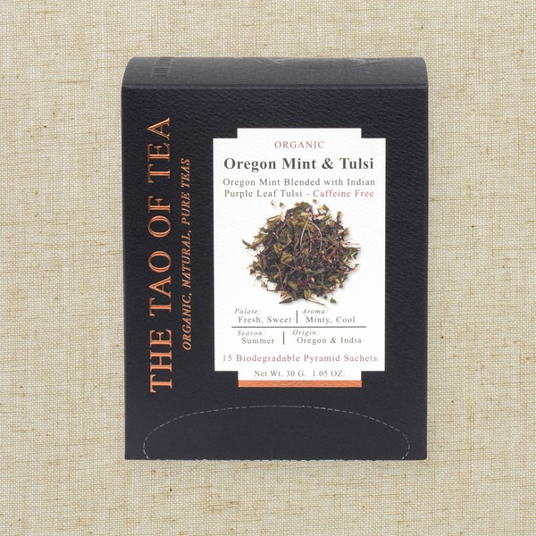 Oregon Mint & Tulsi Tea – Pyramid Sachets (15 Count Box)