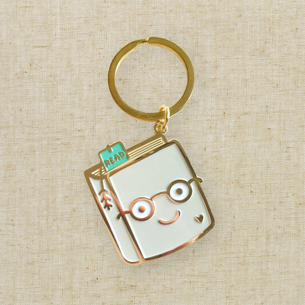 Book Lover Enamel Keychain