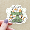 Cat Knitting Yarn Sticker
