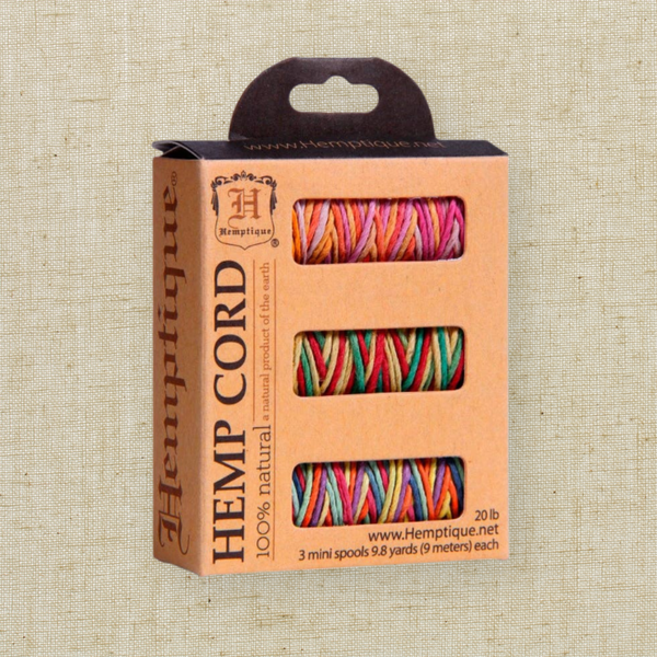 Hemp Cord 3-Pack MiniI Spool Set In Box