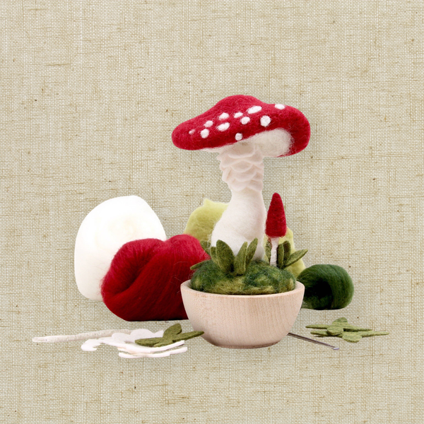 Crimson Toadstool Needle Felting Kit