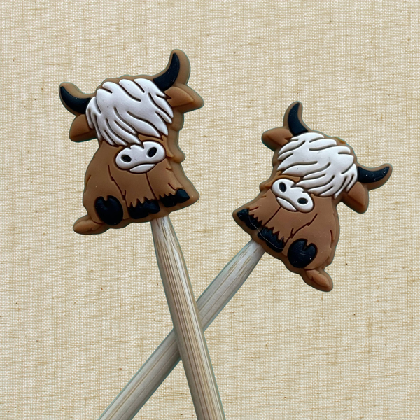 Highland Cows Knitting Needle Point Protectors