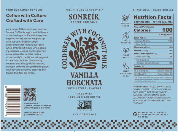 Sonreír Vanilla Horchata Latte | 8 oz