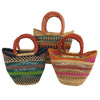 African Bolga Baskets : Open Weave Mini Tote (G-133W)
