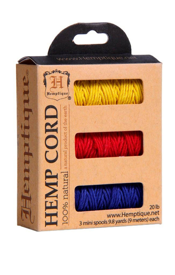 Hemp Cord 3-Pack MiniI Spool Set In Box