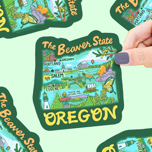 Oregon Map Vinyl Sticker