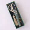 Ivory and Gold Heirloom Scissors with Case | Dusk Blue