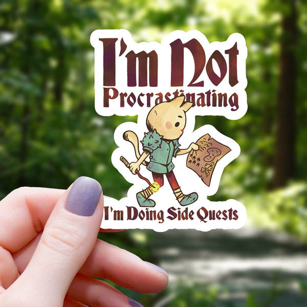 Cat Doing Side Quests Sticker