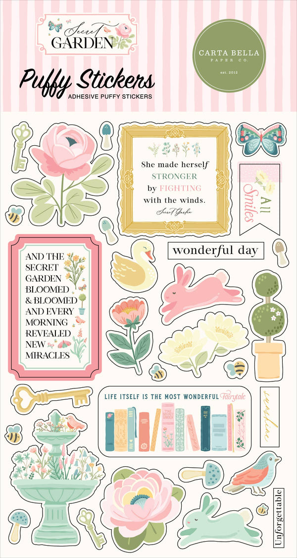 Secret Garden Puffy Stickers