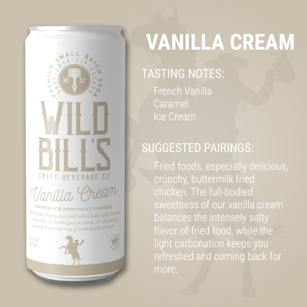 Vanilla Cream: Premium Cane Sugar Soda - 12oz Can