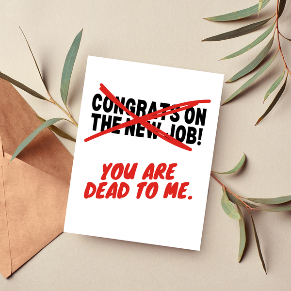 Funny New Job Card, Coworker Going Away Goodbye Gift