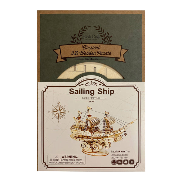 Sailing Ship – Laser-Cut Wooden 3D Puzzle
