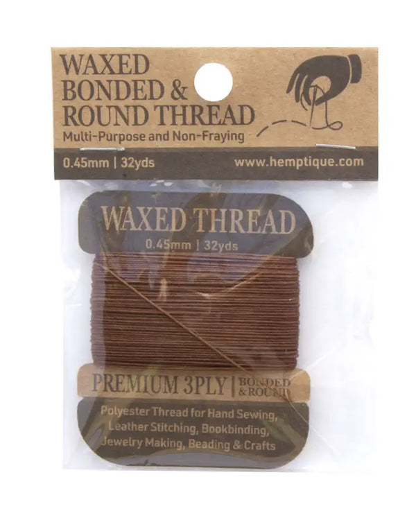 MULTI-PURPOSE 0.45MM WAXED BONDED ROUND POLY THREAD CARD