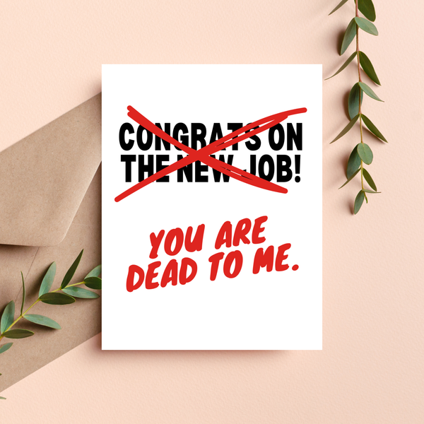 Funny New Job Card, Coworker Going Away Goodbye Gift