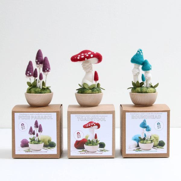 Pixie Parasol Mushrooms Needle Felting Kit