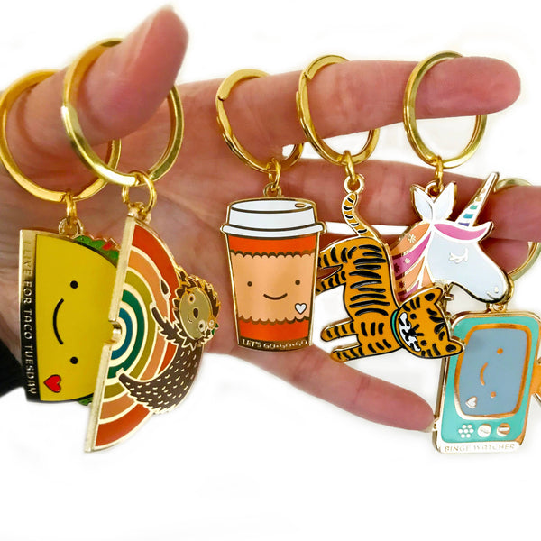 Unicorn Enamel Keychain