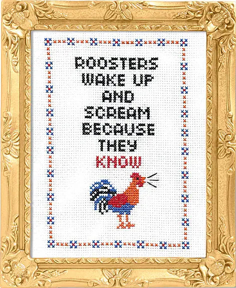 Roosters Know - Deluxe Cross Stitch Kit