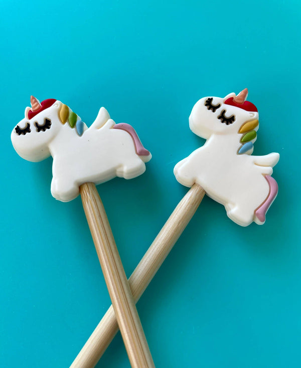 Rainbow Unicorns Knitting Needle Point Protectors