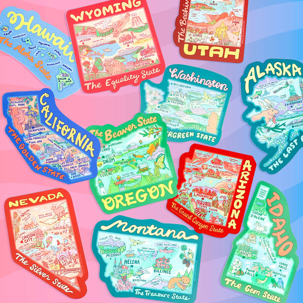 Oregon Map Vinyl Sticker