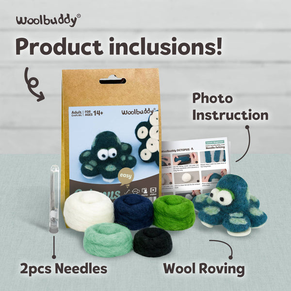 Octopus Needle Felting Kit – DIY Wool Craft Gift